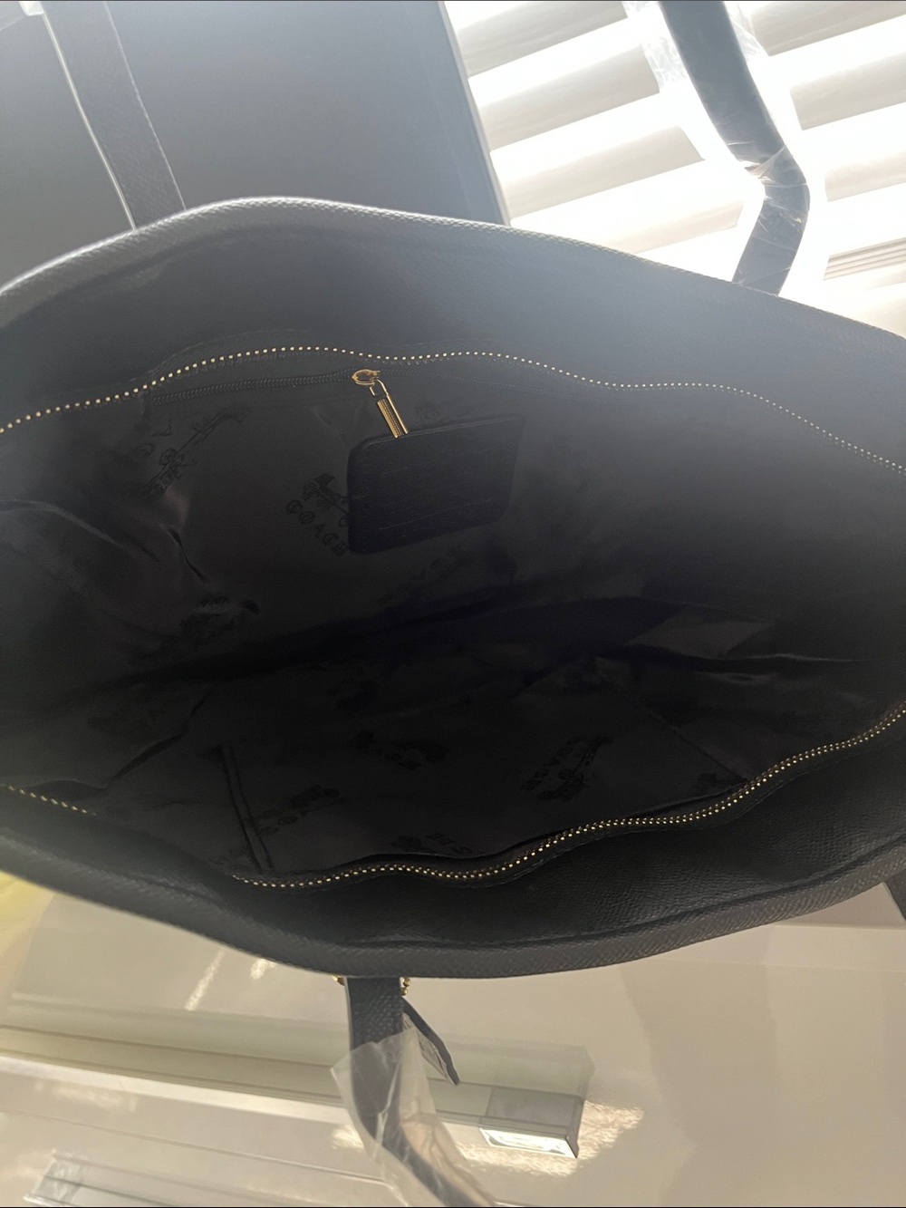 Coach Dark Brown Signature Logo Tote with Gold Hardware - Picture 2 of 3
